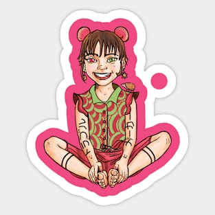 Cute crazy girl Sticker